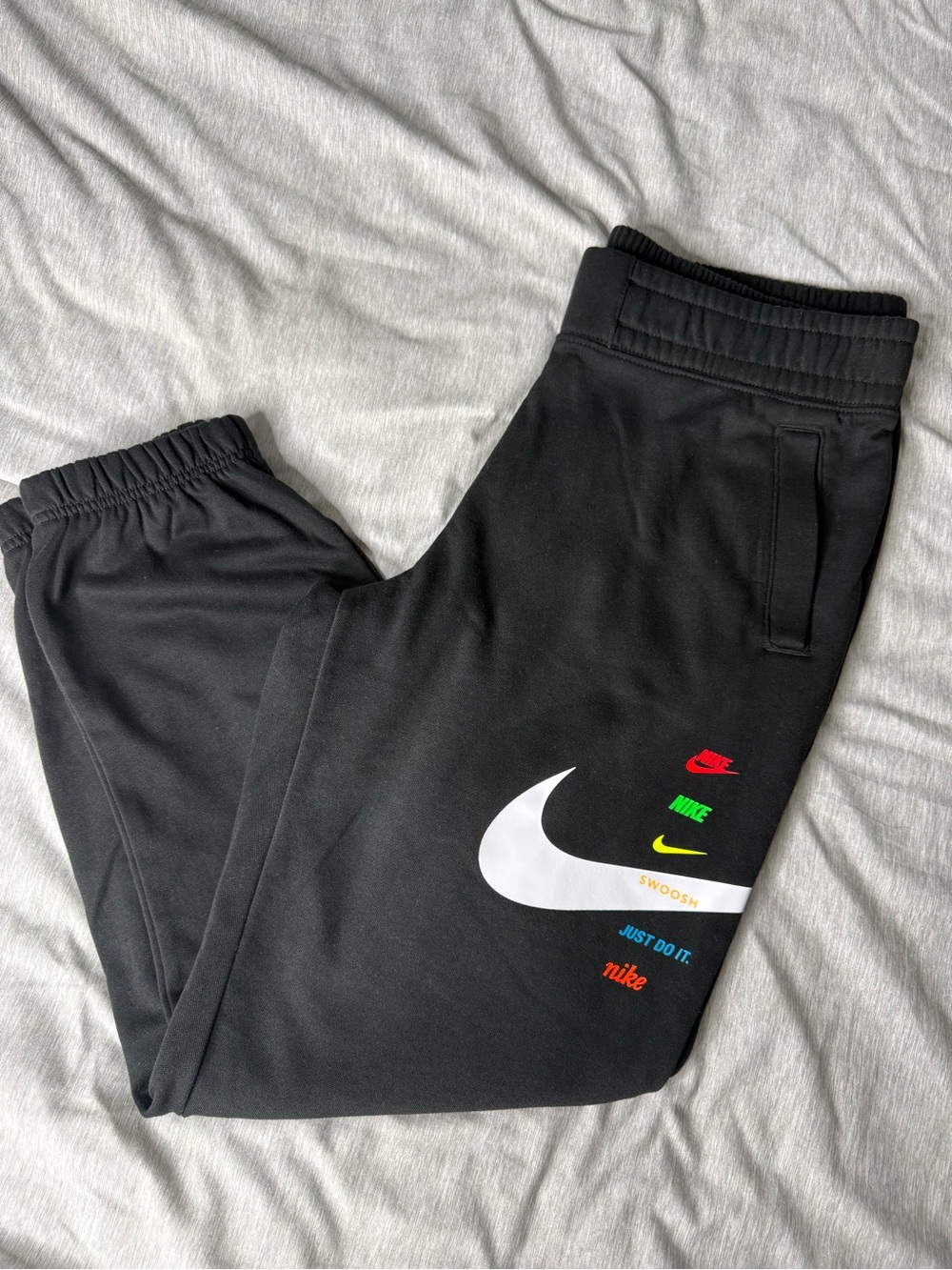 Nike Womens Black Swoosh Logo Jogger Sweatpants